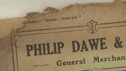 Old Philip Dawe general merchant letterhead from Penryn